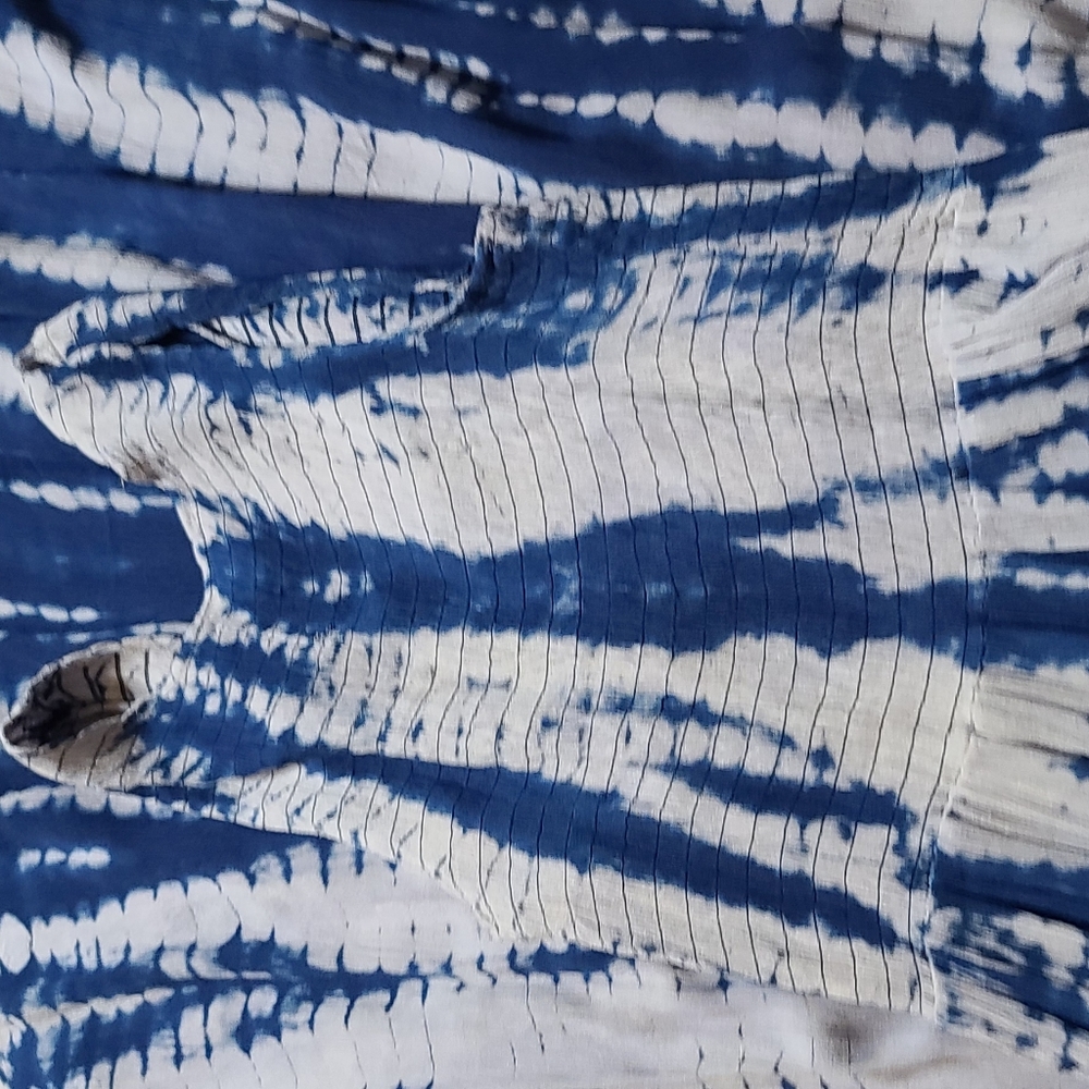 Womens Blue White Tie Dye Dress S - Picture 7 of 7